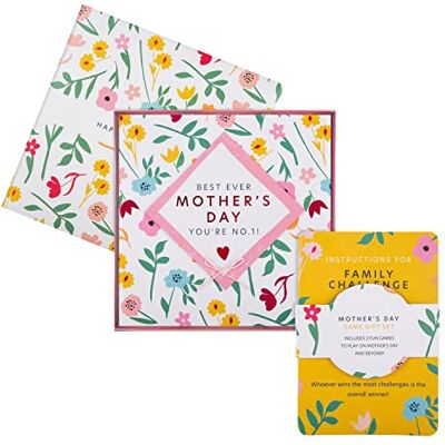 Hallmark Biglietto per la festa della mamma, design floreale con gioco di carte ricordo e scatola regalo, biglietto per la festa della mamma per mamma, rosa, giallo, bianco Hallmark Biglietto per la festa della mamma, design floreale con gioco di carte ricordo e scatola regalo, biglietto per la festa della mamma per mamma, rosa, giallo, bianco
