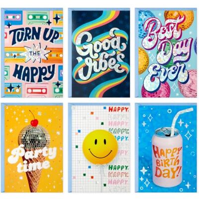 Hallmark Assortimento di biglietti di compleanno, stile vintage, 36 biglietti con buste Hallmark Assortimento di biglietti di compleanno, stile vintage, 36 biglietti con buste