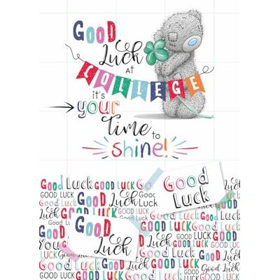 Me To You Tatty Teddy, biglietto d'auguri Good Luck at College, 12,7 x 17,8 cm, collezione ufficiale Me To You Tatty Teddy, biglietto d'auguri Good Luck at College, 12,7 x 17,8 cm, collezione ufficiale