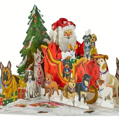 Cardology Biglietto pop-up di Babbo Natale, biglietto di Natale di beneficenza per gli amanti dei cani, Battersea Dogs & Cats Home con licenza ufficiale Cardology Biglietto pop-up di Babbo Natale, biglietto di Natale di beneficenza per gli amanti dei cani, Battersea Dogs & Cats Home con licenza ufficiale