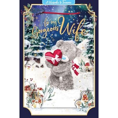 Me To You Tatty Teddy Biglietto di auguri natalizio 3D per la mia splendida moglie, 15 x 22 cm, collezione ufficiale Me To You Tatty Teddy Biglietto di auguri natalizio 3D per la mia splendida moglie, 15 x 22 cm, collezione ufficiale
