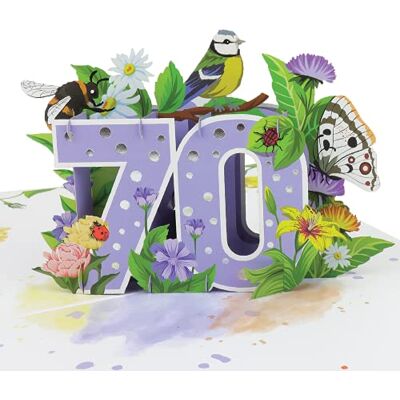 Cardology Biglietto Pop-Up per 70° Compleanno – Biglietto Floreale per 70° Compleanno per Donna, Verde, Grigio, Beige, Blu, Giallo Cardology Biglietto Pop-Up per 70° Compleanno – Biglietto Floreale per 70° Compleanno per Donna, Verde, Grigio, Beige, Blu, Giallo