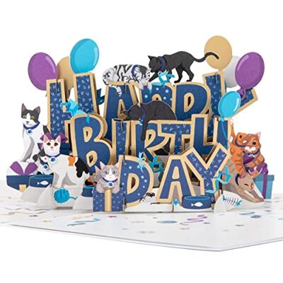Cardology Biglietto Pop-Up con Gatti di Buon Compleanno Biglietto di Compleanno 3D per gli Amanti dei Gatti, Biglietto di Beneficenza Battersea Licenza Ufficiale Cardology Biglietto Pop-Up con Gatti di Buon Compleanno Biglietto di Compleanno 3D per gli Amanti dei Gatti, Biglietto di Beneficenza Battersea Licenza Ufficiale