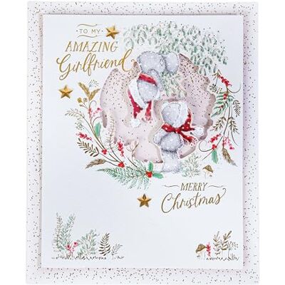 Me To You Biglietto di Natale Tatty Teddy Amazing Girlfriend, realizzato a mano, 20 x 25 cm, collezione ufficiale Me To You Biglietto di Natale Tatty Teddy Amazing Girlfriend, realizzato a mano, 20 x 25 cm, collezione ufficiale