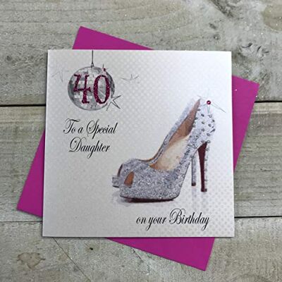 White Cotton Cards Biglietto d'auguri per 40° Compleanno Figlia, con Scritta in Inglese to a Special Daughter On Your 30th Birthday Bianco White Cotton Cards Biglietto d'auguri per 40° Compleanno Figlia, con Scritta in Inglese to a Special Daughter On Your 30th Birthday Bianco