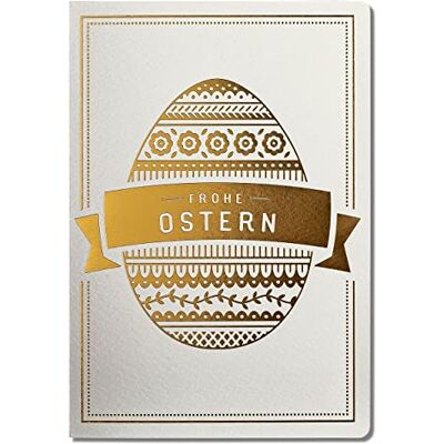 Esclusivi biglietti di Pasqua – Set di 10 biglietti di auguri in beige leggero 120 x 170 mm, motivo pasquale dorato realizzato in carta per gioielli acquari, con inserti beige e buste Esclusivi biglietti di Pasqua – Set di 10 biglietti di auguri in beige leggero 120 x 170 mm, motivo pasquale dorato realizzato in carta per gioielli acquari, con inserti beige e buste