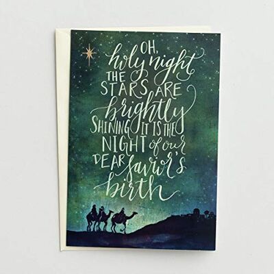 Dayspring Oh, Holy Night 50 biglietti natalizi in scatola, KJV (), verde Dayspring Oh, Holy Night 50 biglietti natalizi in scatola, KJV (), verde