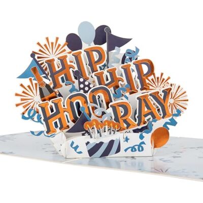 Cardology Hip Hip Hooray Pop Up Card Celebrazione 3D Design con palloncini e fuochi d'artificio Tutte le occasioni tra cui compleanni, laurea, pensionamento, nuova casa, nuovo lavoro e Cardology Hip Hip Hooray Pop Up Card Celebrazione 3D Design con palloncini e fuochi d'artificio Tutte le occasioni tra cui compleanni, laurea, pensionamento, nuova casa, nuovo lavoro e