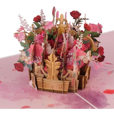 Cardology Biglietto Pop-Up con Corona Floreale Biglietti di San Valentino, Biglietti per la Festa della Mamma o Biglietti di Anniversario per Lei Carta Fatta a Mano, Corona Floreale, 15 X 20Cm Cardology Biglietto Pop-Up con Corona Floreale Biglietti di San Valentino, Biglietti per la Festa della Mamma o Biglietti di Anniversario per Lei Carta Fatta a Mano, Corona Floreale, 15 X 20Cm