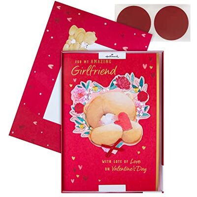 Hallmark Biglietto di San Valentino per fidanzata, biglietto di San Valentino di lusso, design adorabile Forever Friends, con confezione regalo, rosso Hallmark Biglietto di San Valentino per fidanzata, biglietto di San Valentino di lusso, design adorabile Forever Friends, con confezione regalo, rosso