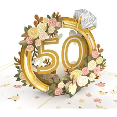 papercrush ® Biglietto anniversario matrimonio pop up per nozze d'oro Carta regalo 3D per 50 anni matrimonio, Biglietto d'auguri con busta per porta soldi per donne e uomini (genitori, nonno, nonna) papercrush ® Biglietto anniversario matrimonio pop up per nozze d'oro Carta regalo 3D per 50 anni matrimonio, Biglietto d'auguri con busta per porta soldi per donne e uomini (genitori, nonno, nonna)