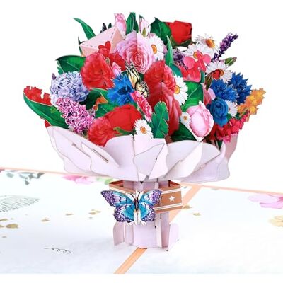 joyoldelf Biglietto pop-up 3D con busta e fiori per moglie, fidanzata e mamma, biglietto di auguri per compleanno, ringraziamento, anniversario, San Valentino, festa della mamma joyoldelf Biglietto pop-up 3D con busta e fiori per moglie, fidanzata e mamma, biglietto di auguri per compleanno, ringraziamento, anniversario, San Valentino, festa della mamma