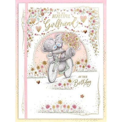 Me To You Tatty Teddy Biglietto di auguri di compleanno realizzato a mano, per fidanzata, orsetti in bicicletta, 22,9 x 30,5 cm, collezione ufficiale Me To You Tatty Teddy Biglietto di auguri di compleanno realizzato a mano, per fidanzata, orsetti in bicicletta, 22,9 x 30,5 cm, collezione ufficiale