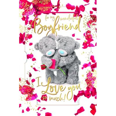 Me To You Tatty Teddy, biglietto di auguri di compleanno 3D per fidanzato, 15 x 15 cm, collezione ufficiale Me To You Tatty Teddy, biglietto di auguri di compleanno 3D per fidanzato, 15 x 15 cm, collezione ufficiale