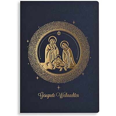 Biglietti di Natale esclusivi NR 43 – Set di 10 carte uguali, 120 x 170 mm, oro e goffrato, realizzati in carta da regalo e carta colorata con inserti Biglietti di Natale esclusivi NR 43 – Set di 10 carte uguali, 120 x 170 mm, oro e goffrato, realizzati in carta da regalo e carta colorata con inserti