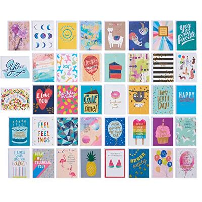 American Greetings Biglietti di auguri di compleanno per bambini, 40 pezzi American Greetings Biglietti di auguri di compleanno per bambini, 40 pezzi