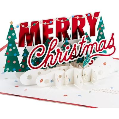 Hallmark Biglietto di Natale, 3D e biglietto pop-up, striscione festivo, rosso, verde Hallmark Biglietto di Natale, 3D e biglietto pop-up, striscione festivo, rosso, verde