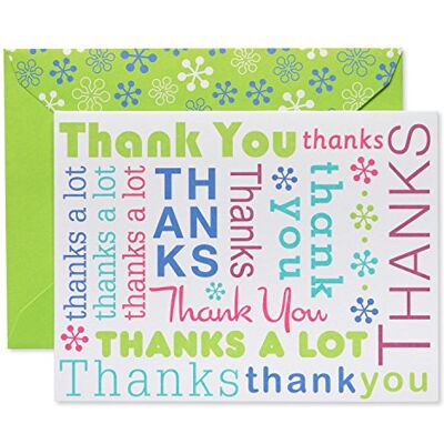 American Greetings Biglietti di ringraziamento con buste, scritta multicolore (50 pezzi) American Greetings Biglietti di ringraziamento con buste, scritta multicolore (50 pezzi)