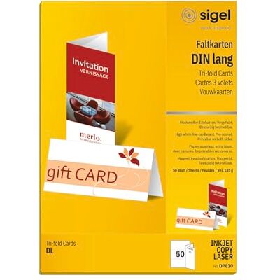 Sigel Biglietti pieghevoli 10,50 x 21 cm Sigel Biglietti pieghevoli 10,50 x 21 cm