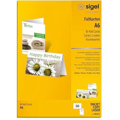 Sigel Biglietti pieghevoli 10,50 x 14,80 cm Sigel Biglietti pieghevoli 10,50 x 14,80 cm