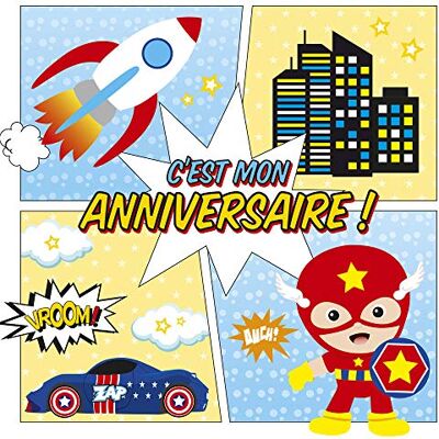 Clairefontaine SET INVITO COMPLEANNO, 8 biglietti 116x116 + 8 busta 120x120, Super eroi Clairefontaine SET INVITO COMPLEANNO, 8 biglietti 116x116 + 8 busta 120x120, Super eroi