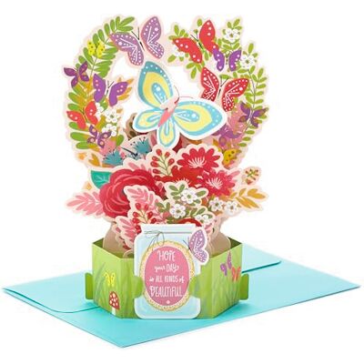 Hallmark Paper Wonder Birthday Pop Up Card for Women (Flowers and Butterflies) Hallmark Paper Wonder Birthday Pop Up Card for Women (Flowers and Butterflies)