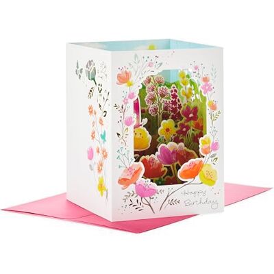 Hallmark Paper Wonder Biglietto di auguri di compleanno pop up (succulenti) Bellissime farfalle e fiori. Hallmark Paper Wonder Biglietto di auguri di compleanno pop up (succulenti) Bellissime farfalle e fiori.