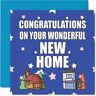 Stuff4 Happy New Home Card Congratulations New Home Biglietti di auguri per l'inaugurazione della casa, Congratulazioni per il trasloco, 145 mm x 145 mm, per amici e colleghi familiari