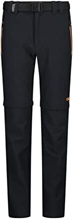 CMP Pantaloni Zip Off Elasticizzati Da Bambini, Antracite-Flame, 116