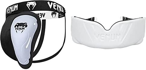 VENUM Challenger Porta Guscio e Guscio Uomo -Nero (Bianco) M & Challenger, Paradenti Unisex-Adulto, Bianco/Nero, Taglia One sizeca