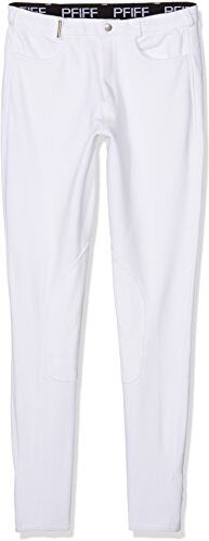 PFIFF 101906 Pantaloni da Equitazione da Uomo, per Carnevale, Colore: Bianco, 52