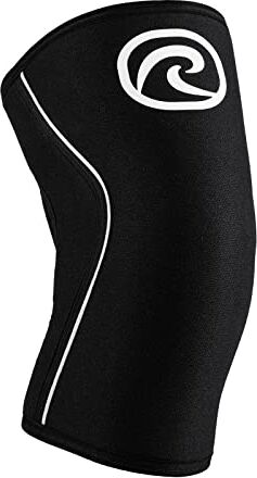 Rehband Power Max bendaggio per ginocchio forza sport 7mm SBR/neoprene, ginocchiere per crossfit, bodybuilding, powerlifting, Colore:Nero, Misura:S