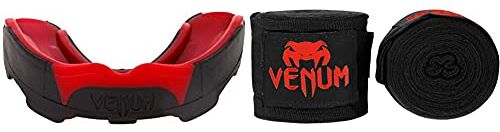 VENUM Predator, Paradenti Unisex Adulto, Nero/Rosso, Taglia Unica & Kontact, Bendaggi Da Box Unisex Adulto, Nero/Rosso, 4M