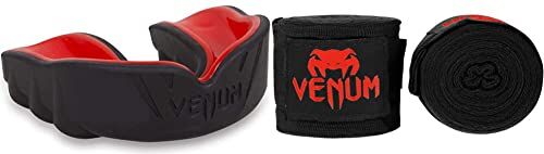 VENUM Challenger, Paradenti Unisex, Nero/Rosso, Taglia Unica & Kontact, Bendaggi Da Box Unisex Adulto, Nero/Rosso, 4M