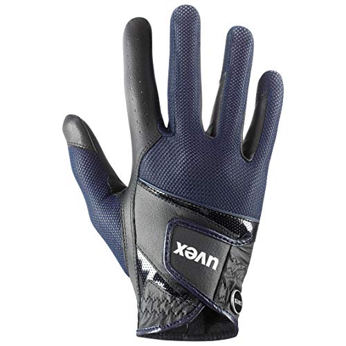 Uvex sumair, guanti da equitazione flessibili unisex, robusti, ventilazione ottimale, black-blue, 10