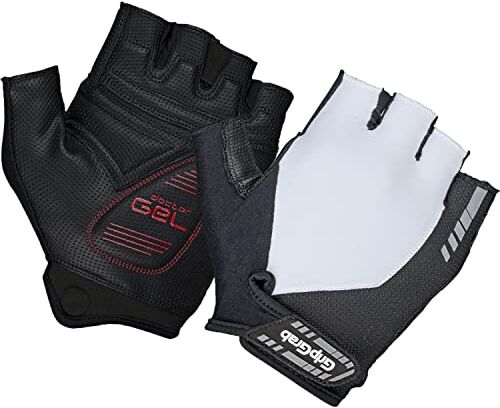 GripGrab Guanti da ciclismo estivi ProGel Imbottiti Antiscivolo a dita corte Confortevoli guanti mtb bici da corsa, Bianco, L