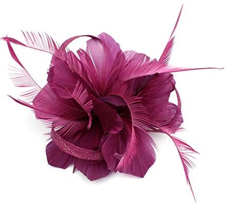 Generic Fascia in spugna con fiore per cocktail, da donna, per ballo, carnevale, per matrimonio, per casco da equitazione (viola, taglia unica)