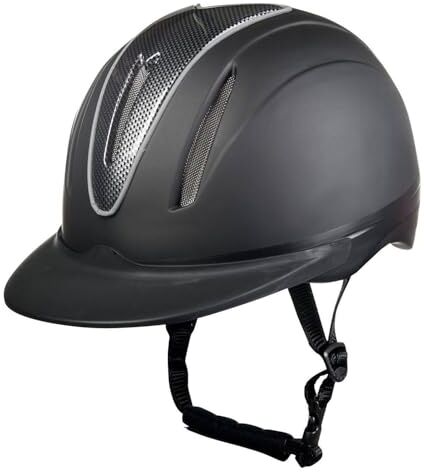 HKM Casco da Equitazione Uomo Carbon Art