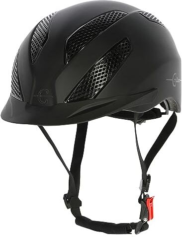 Kerbl Exite, Casco da Equitazione Unisex, Nero, S/M (52-56 cm)