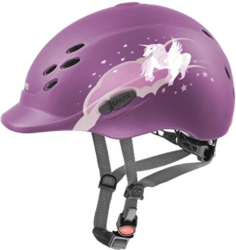 Uvex onyxx, casco da equitazione leggero per bambini, regolazione individuale delle dimensioni, ventilazione ottimale, unicorn berry, 49-54 cm