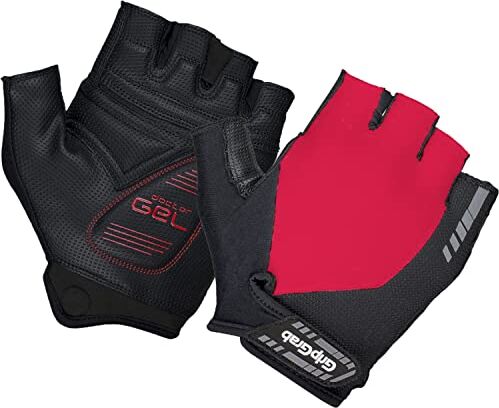 GripGrab Guanti da ciclismo estivi ProGel Imbottiti Antiscivolo a dita corte Confortevoli guanti mtb bici da corsa, Rosso, L