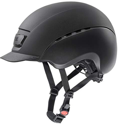 Uvex elexxion, casco da equitazione robusto unisex, regolazione individuale delle dimensioni, ventilazione ottimale, black matt-black matt, 55-56 cm