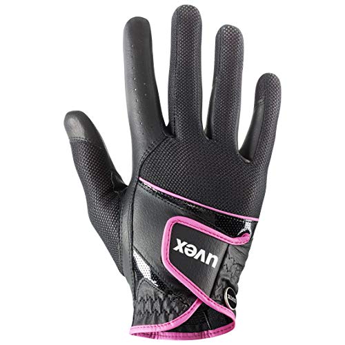 Uvex sumair, guanti da equitazione flessibili unisex, robusti, ventilazione ottimale, black-pink, 7