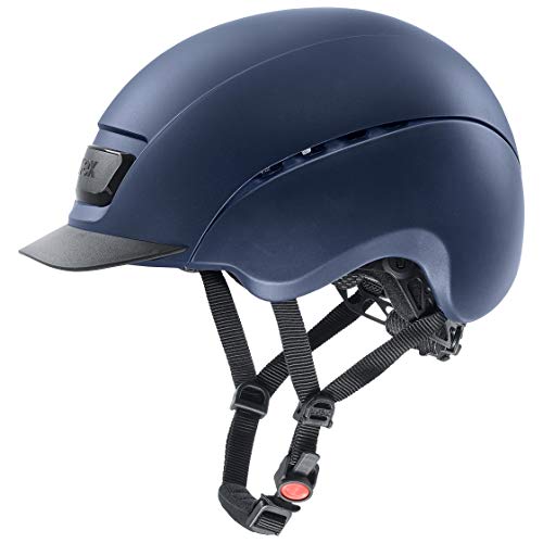 Uvex elexxion, casco da equitazione robusto unisex, regolazione individuale delle dimensioni, ventilazione ottimale, blue matt-blue matt, 54-55 cm