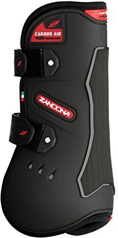 Zandonà Carbon Air Velcro Tendon, Protezioni per Cavalli Unisex-Adulto, Nero, M