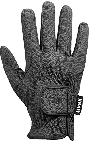 Uvex sportstyle, guanti da equitazione elasticizzati unisex, ottimo grip e robusti, compatibile con touchscreen, black, 7.5