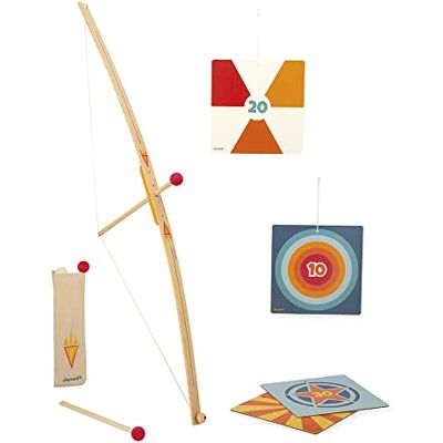 Janod Set Tiro con l'Arco in Legno Arco, 3 Frecce, Faretra e 4 Bersagli Gioco all'Aria Aperta e Sport Abilità e Motricità Certificato FSC Dai 5 Anni, J3172 Janod Set Tiro con l'Arco in Legno Arco, 3 Frecce, Faretra e 4 Bersagli Gioco all'Aria Aperta e Sport Abilità e Motricità Certificato FSC Dai 5 Anni, J3172