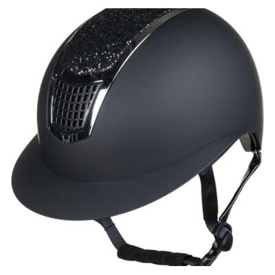HKM Glamour Shield, Casco da Equitazione Unisex Adulto, Nero/Argento, S=52-54cm HKM Glamour Shield, Casco da Equitazione Unisex Adulto, Nero/Argento, S=52-54cm