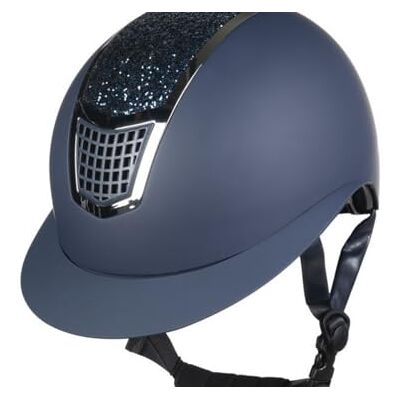 HKM Glamour Shield, Casco da Equitazione Unisex Adulto, Blu Scuro/Argento, M=55-57cm HKM Glamour Shield, Casco da Equitazione Unisex Adulto, Blu Scuro/Argento, M=55-57cm
