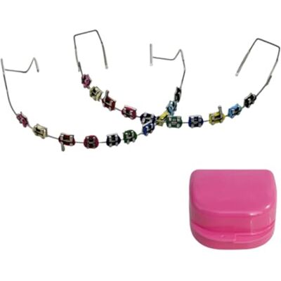 Generic Confezione da 2 pezzi di abbellimento temporaneo dei denti con scatola di immagazzinaggio metallico per paradenti alla moda nella vita di tutti i giorni Generic Confezione da 2 pezzi di abbellimento temporaneo dei denti con scatola di immagazzinaggio metallico per paradenti alla moda nella vita di tutti i giorni